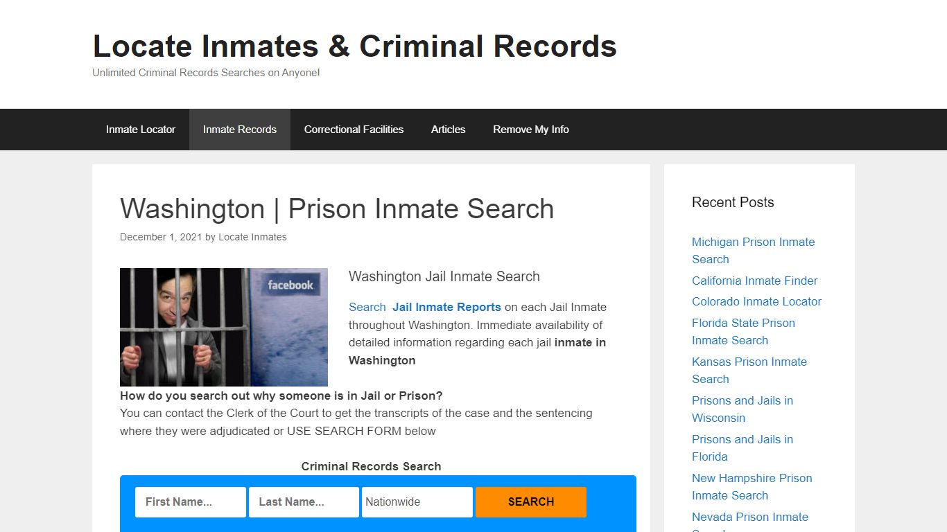 Washington | Prison Inmate Search – Locate Inmates & Criminal Records